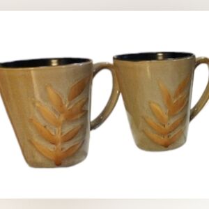 Home Trends Island Leaf Mugs ×2